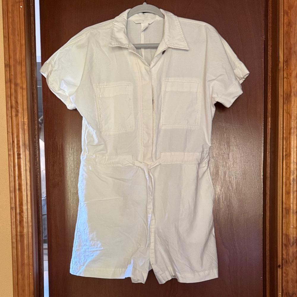 H&M White Short-Sleeve Jumpsuit